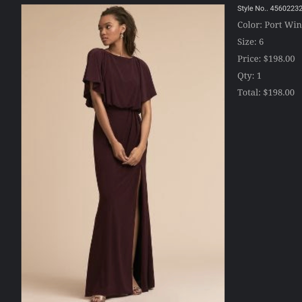 BHLDN Lena Dress in Port Wine- Size 6